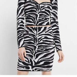 NWT Express High Waisted Body Contour Zebra
Print Mini Sweater Skirt
